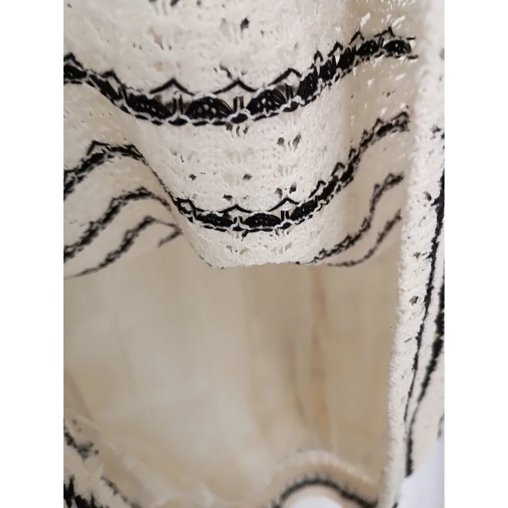 J.CREW NWT Striped Knit Textured‎ Sleeveless SHIFT DRESS Cream Black 33